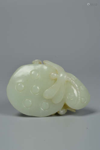 Chinese Jade Carving Lotus Ornaments