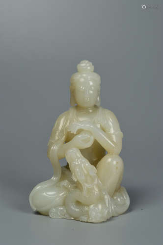 Chinese Jade Carving Guanyin Statue