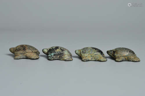 Chinese Set Of Bronze Turtle