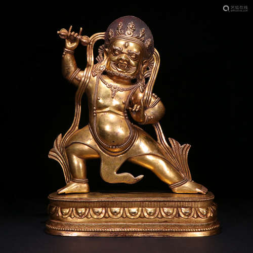 A GILT-BRONZE VAJRAPANI STATUE