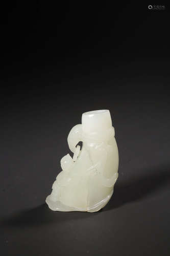 A WHITE JADE INCENSE HOLDER