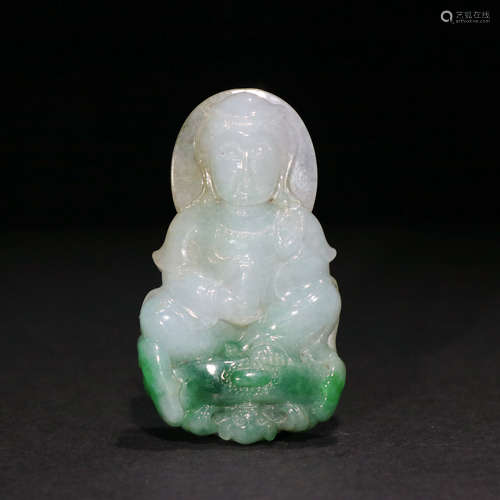 A JADEITE CARVED BUDDHA PENDANT