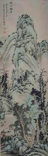 A CHINESE LANDSCAPE PAINTING SCROLL YANG JIN MARK