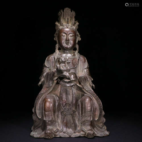 A BRONZE BUDDHA STATUE