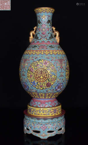 QIANLONG MARK ENAMELED GLAZE VASE