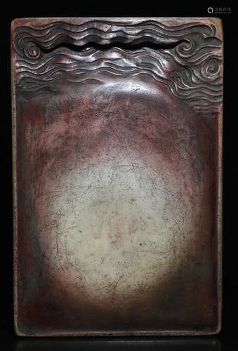 DUAN STONE INK SLAB CARVED WITH SEA WATER PATTERN