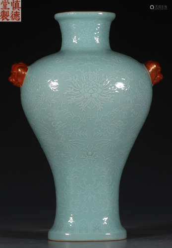 SHENDETANGZHI MARK TURQUOISE GLAZE VASE