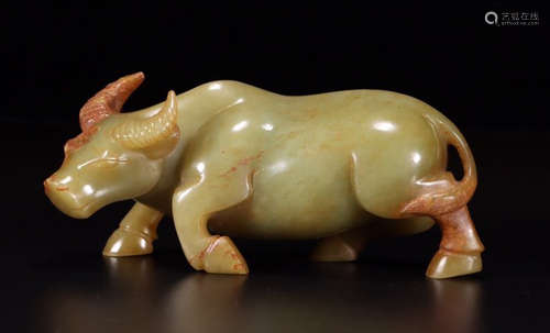 HETIAN YELLOW JADE BULL PENDANT