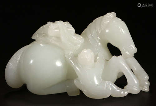 HETIAN JADE CARVED HORSE