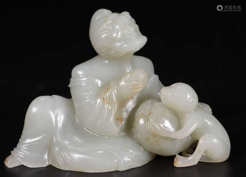 HETIAN JADE CARVED MONKEY