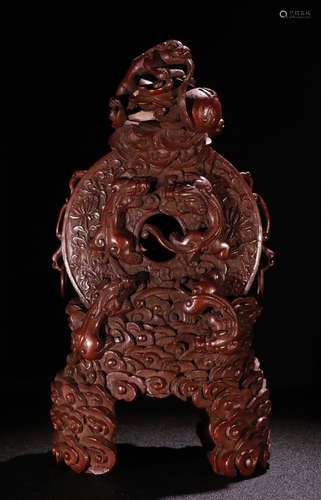 BAMBOO ORNAMENT CARVED WITH DRAGON