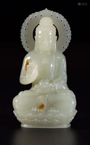 HETIAN JADE BUDDHA STATUE