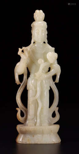 HETIAN JADE GUANYIN BUDDHA STATUE