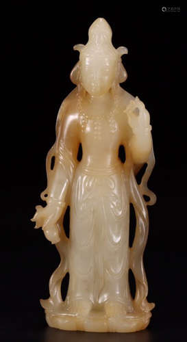 HETIAN JADE GUANYIN BUDDHA STATUE