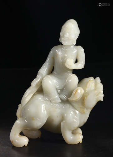 HETIAN JADE CARVED ARHAT