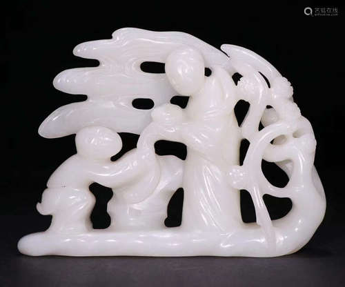 HETIAN JADE PENDANT CARVED WITH FIGURE