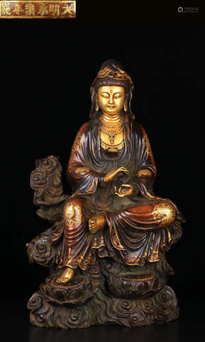 DAMINGYONGLENIANSHI MARK COPPER BUDDHA STATUE