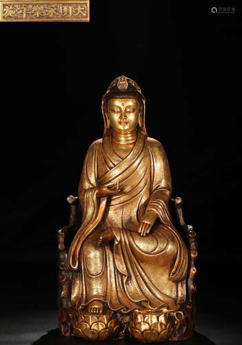 DAMINGYONGLENIANSHI MARK COPPER BUDDHA STATUE