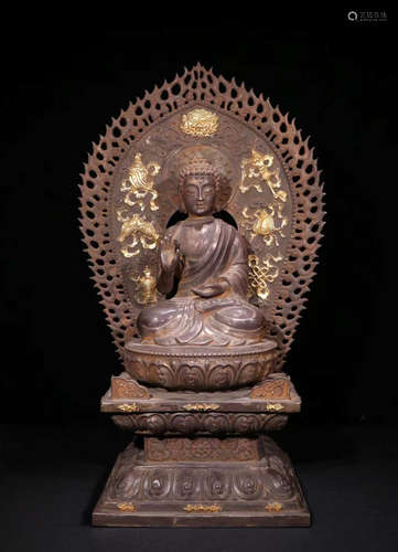 SILVER SAKYAMUNI BUDDHA STATUE