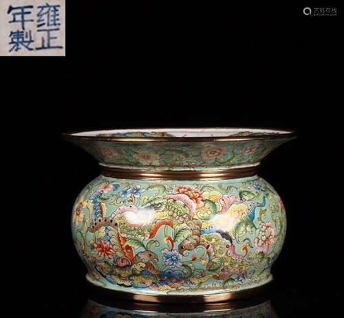 YONGZHENGNIANZHI MARK ENAMELED GLAZE CONTAINER