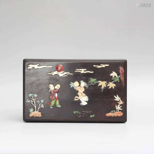 A Boy Lacquer Inlaid Box