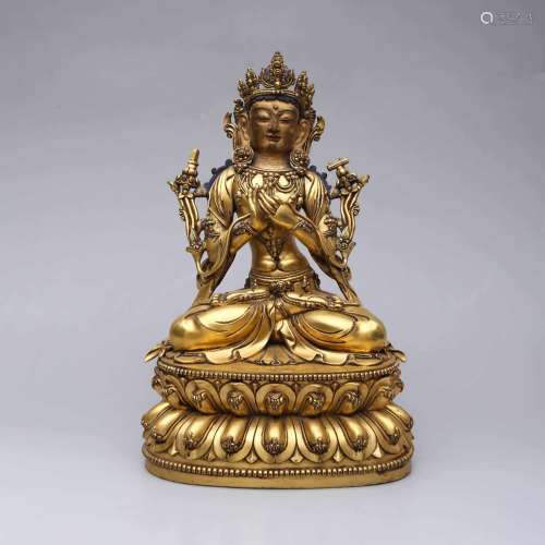 A Gilt Bronze Avalokitesvara