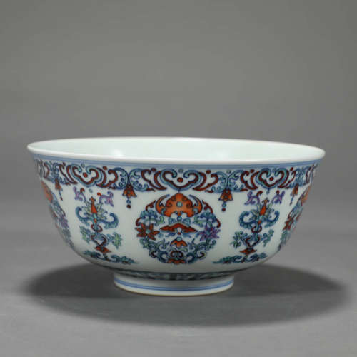 A DOUCAI BAT PORCELAIN BOWL