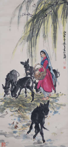 A CHINESE HANGING SCROLL PAINTING HUANGZHOU MARK