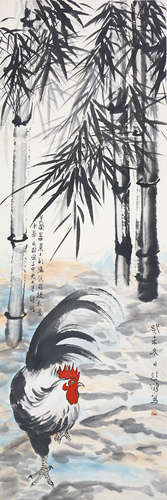 A CHINESE HANGING SCROLL PAINTING XU BEIHONG MARK