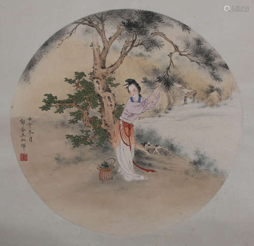A Chinese Figure Painting, Wang Shuhui Mark