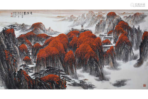 A CHINESE LANDSCAPE PAINTING WEI ZIXI MARK