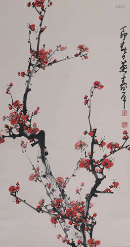 A Chinese Plum Blossom Painting, Dong Shouping Mark