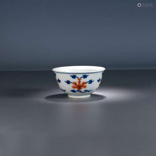 A Blue and White Iron Red Porcelain Cup