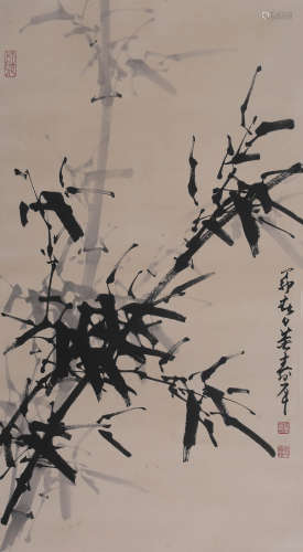 A Chinese Ink Bamboo Painting, Dong Shouping Mark