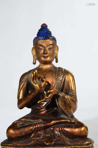 A Gilding Copper Sakyamuni Statue