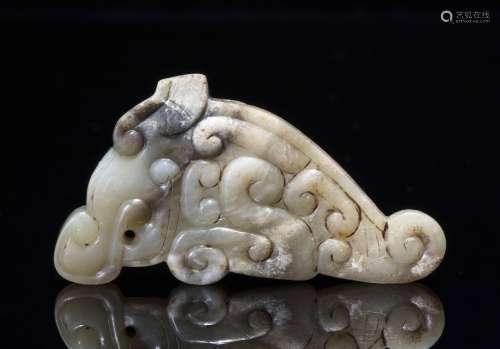 A Jade Carved  Dragon Pendant