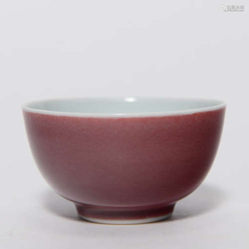 An Underglazed Copper Red Glazed  Cup, Yongzheng mark