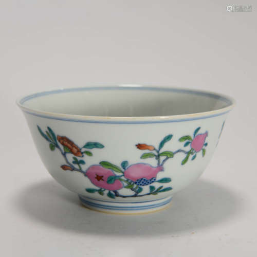 A Doucai Floral Porcelain Bowl, Qianlong mark