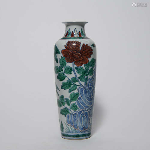 A Doucai Floral Porcelain Vase