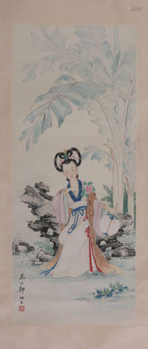 A Chinese Figure Painting, Zheng Mukang Mark