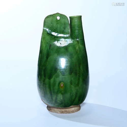 A Green Glazed  Flask