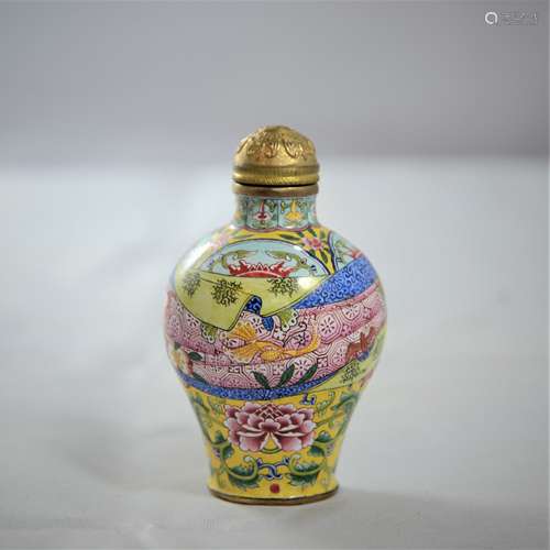 A Copper Painted Enamel Snuff Bottle