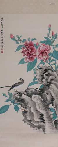 A Chinese Bird-and-flower Painting, Xie Zhiliu Mark