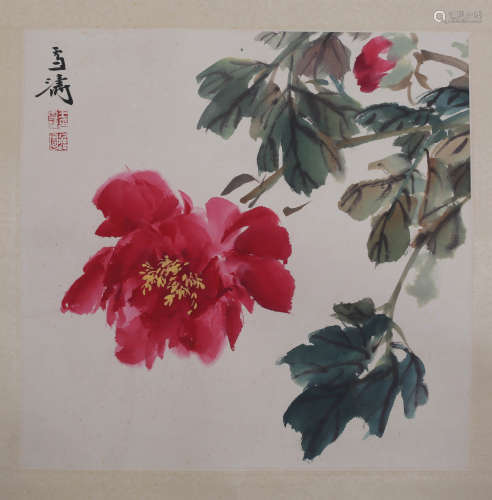 A Chinese Floral Painting, Wang Xuetao Mark