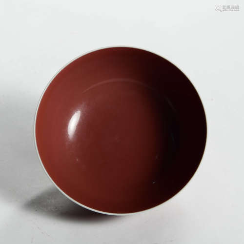 A Copper Red Glazed Porcelain Bowl, Qianlong Mark