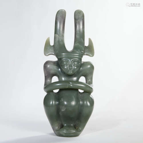 A Carved Jade Figure Ornament