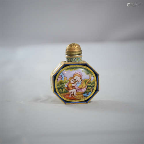 A Bronze Painted Enamel  Snuff Bottle