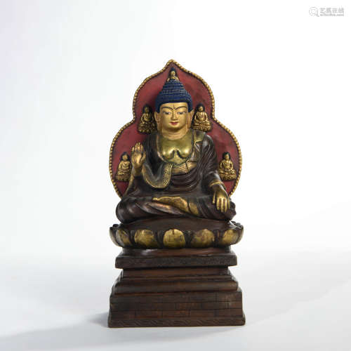 A Gilding Copper Sakyamuni Statue