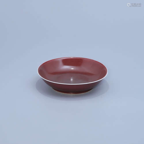 清咸丰 霁红釉盘