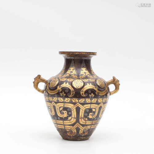 A Bronze Inlaid Jar